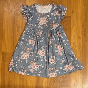 Floral Blue Kids Dress